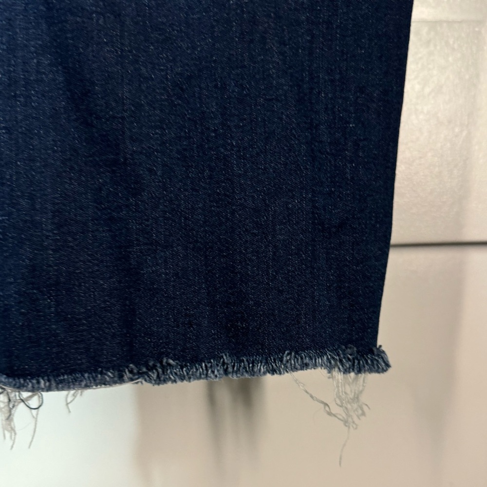 MOTHER Dark Wash Ankle Crop Jeans - Navy Blue - Picture 3 of 12